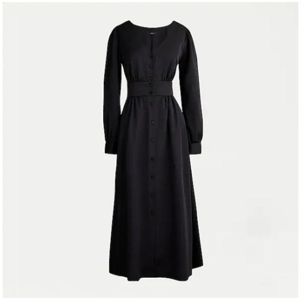 J Crew Button-front A-line Midi Dress